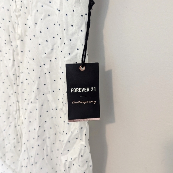 Forever 21 White Dress with Black Polka Dots - Picture 3 of 3